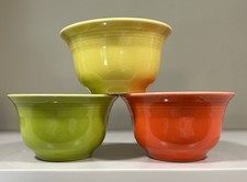 3 Vtg Retired Fiestaware Small Bullion Bowls Lemongrass, Poppy, Sunflower Mint!