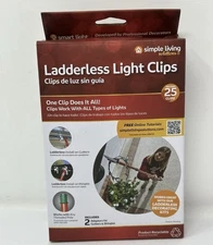 Simple Living Solutions White Gutter & Shingle Ladderless Light Clips (25-Pack)