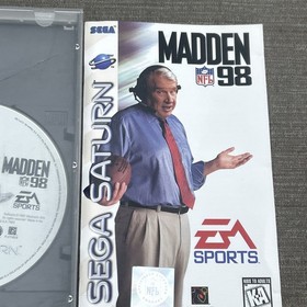 Madden NFL 98 Sega Saturn, 1997 Authentic Game TESTED Works Case Damaged