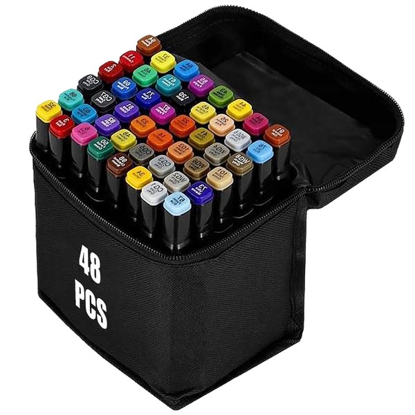 Alkoholmarker Set 48 Farben Doppelseitig | Sketch Marker FüR Zeichnen & Manga-image