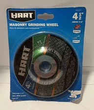HART 4-1/2" MASONRY GRINDING WHEEL 1/4" Thick 13,500 RPM Type 27 Angle Grinder