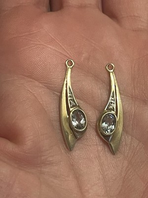 Wunderschöne Vintage Ohrringe / 585er Oder 333 Gelbgold mit Diamant