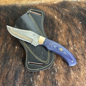970 Blade Works Hand Made Hand copper Damascus Fixed Blade With Sheath