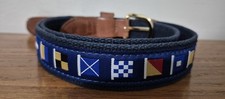 ZEP-PRO Vintage USA made NAUTICAL Sailing Flags Webbing Leather Belt Size 36