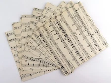 6x6 square vintage Sheet Music Paper, 20 Sheets, Perfect for Tags & Upcycled Art