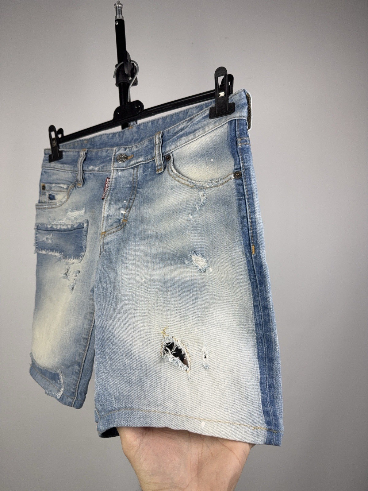Dsquared2 Distressed Patchwork Denim Shorts Y2K I… - image 3