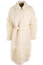 CHRISTIAN DIOR WHITE SHEARLING COAT FR 42 UK 14