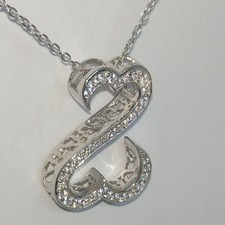 3Ct Round Diamond Open Heart Pendant Necklace 18" Free Chain 14K White Gold Over