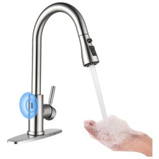 Stainless Steel Touchless Faucet with Dual Function Sprayer - Easy Install
