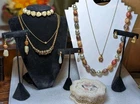 Lot 9 Pieces Costume  Jewelry New And Vintage With Stone Jewelry Box