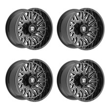 Set 4 20 Fittipaldi Off Road Fa07bm 20x12 Gloss Black Milled 8x6.5 -44mm Wheels