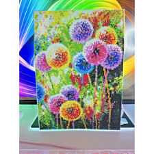 Diamond Painting Finished Completed 3D Wall Art Dandelions Colorful Spring 9x13
