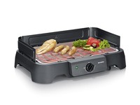 Severin Elektrogrill Tischgrill Edelstahl Rost Balkon Terrasse 2000W Schwarz