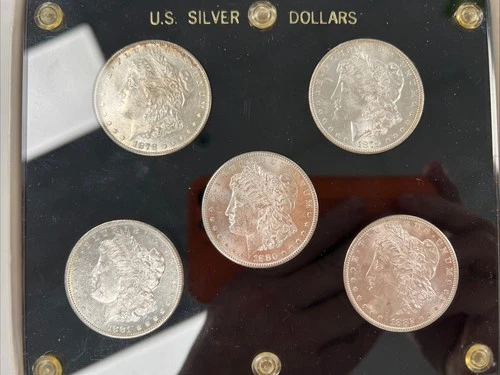 Morgan Silver Dollars Brilliant Uncirculated Set Of Five