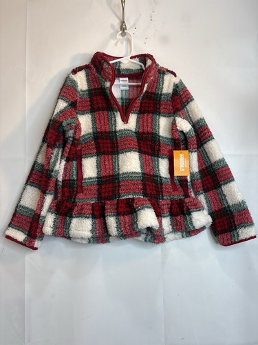 Gymboree Girls Plaid Sherpa Half Zip Mock Neck Long Sleeve Pullover - Bild 8 von 24