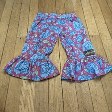 Matilda Jane Nightfall Floral Big Ruffles EUC Secret Fields Adjustable Pants 2