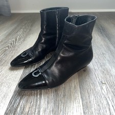 VNTG Ferragamo leather ankle boots