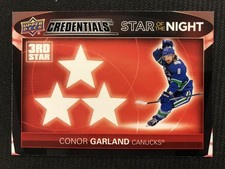 2021-22 Upper Deck Credentials #3S-4 Conor Garland Star of the Night: Third Star