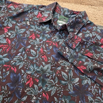 #ad Northern Reflections Floral Button Up Shirt Men’s L Long Sleeve Casual Vintage $22.50