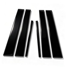 6PCS Glossy Black Side Window Trim Pillar Post Decal, Exterior Door Cover