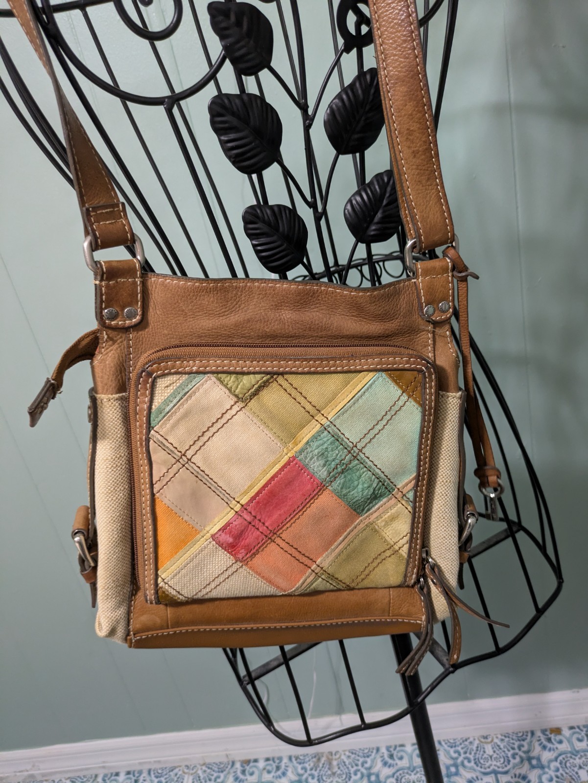 Fossil Ladies Boho Multicolor Patchwork Leather C… - image 3