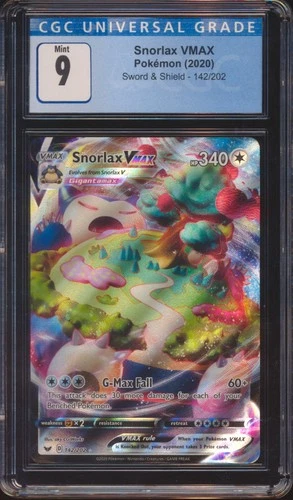 2020 POKEMON SWORD & SHIELD SNORLAX VMAX #142 CGC 9!