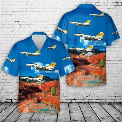 US Navy F 14B Tomcat VF 32 Swordsmen Hawaiian Shirt