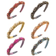 Elegant Rhinestones Foam Hairband Embroidery Flower Headband for Hair Styling