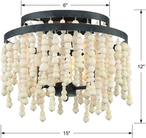 Crystorama Lighting Group POP-A5073 Poppy 3 Light 15"W Semi-Flush - Bronze - Picture 10 of 12