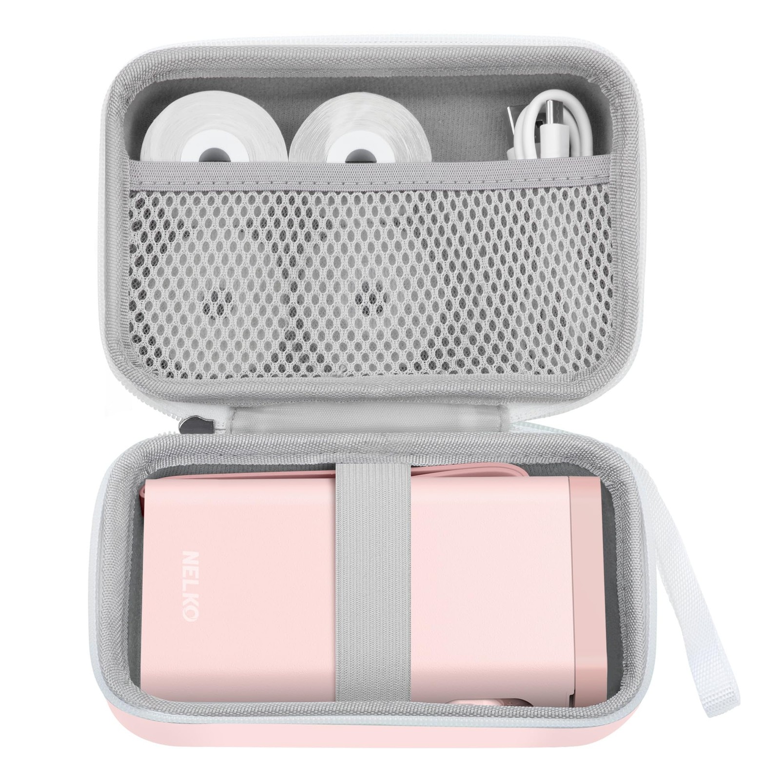 NELKO P21 Pink Hard EVA Travel Case for Label Maker with Strap
