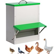 25lb Automatic Chicken Feeders Metal Poultry Feeder no Waste Large Chicken Co...