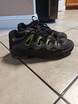New Osiris Men's D3 2001 Skate Shoes Black/green/Charcoal sz 12