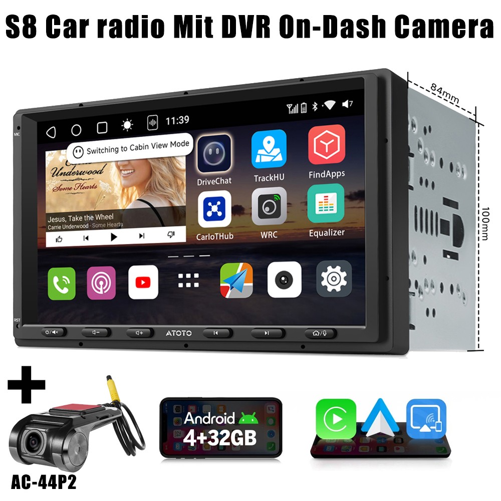 ATOTO S8 4G+32G Double Din Car Stereo GPS Play 4G LTE Android Radio 7"Multimedia
