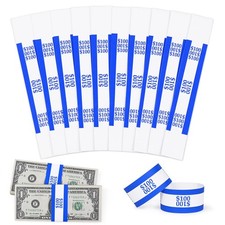 ESSENTIAL 100 Pcs Currency Straps, Self-Adhesive Money Bands
