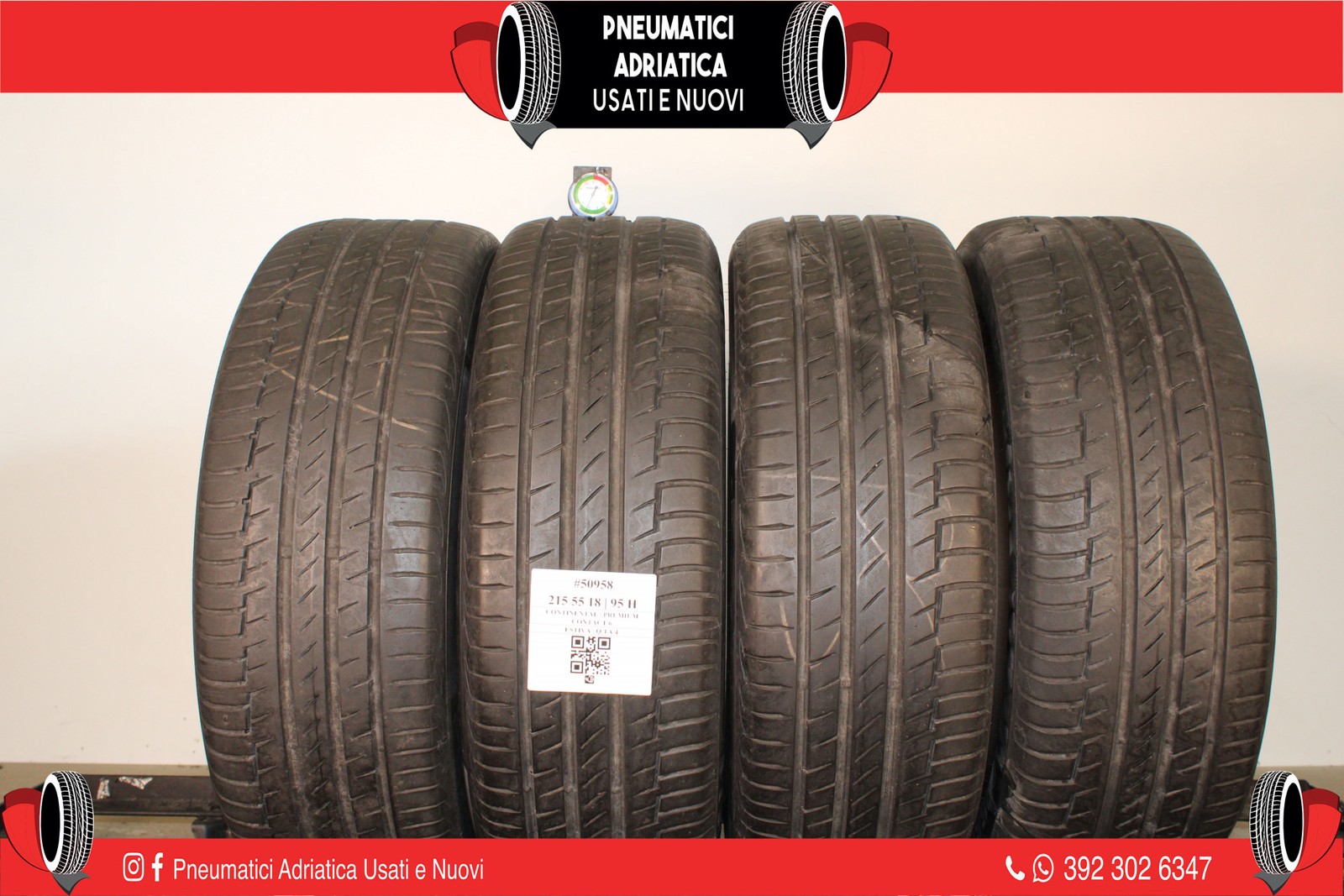 4 PNEUMATICI CONTINENTAL 215/55 R18 ESTIVE GOMME USATE 71% - ADRIATICA