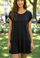 COUNTRY ROAD Dress Size 8 Black Casual Work Business Linen / Cotton Blend