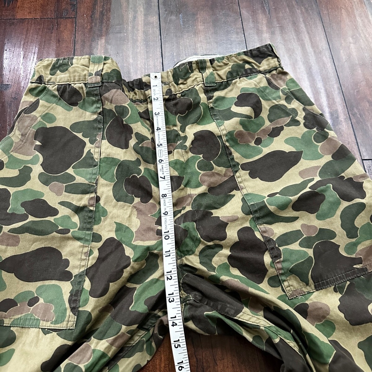Vintage 60s 70s Sears Frog Skin Camo Pants Talon Zip USMC