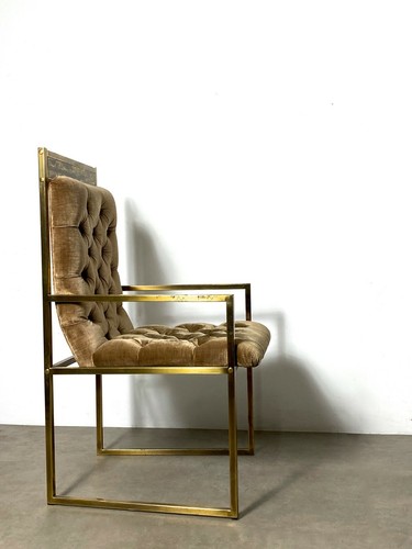 Vintage Mid Century Modern Bernhard Rohne Mastercraft Acid Etched Armchair 1970s - Picture 4 of 11