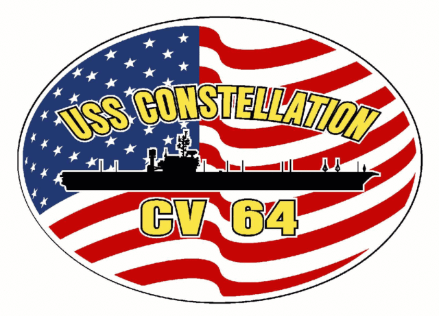 USS CONSTELLATION CV 64 Oval Decal / Sticker Military USN U S Navy USS CONSTELLATION CV 64 Oval Decal / Sticker Military USN U S Navy