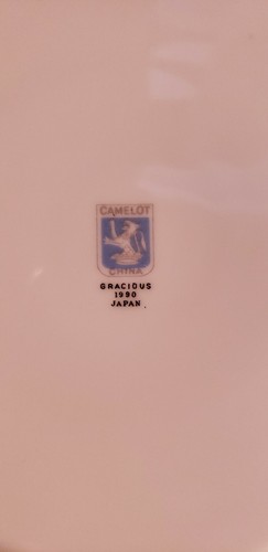 Set Of 2 Camelot China Gracious Pattern 1990 10-1/4" Dinner Plates Blue & Gray - Picture 3 of 8