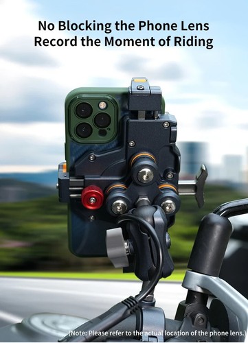 Motorcycle Phone Mount Fork Stem 15W Wireless Charging 36W Fast Wired Charging - 第 12/18 張圖片