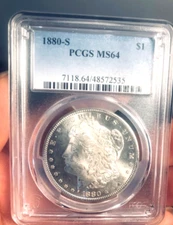 1880 S Morgan Silver Dollar PCGS MS64  M40