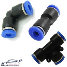 Pneumatic Air Hose, Airline Push Fit Connector Fittings: TEE,Straight,90 Elbow T