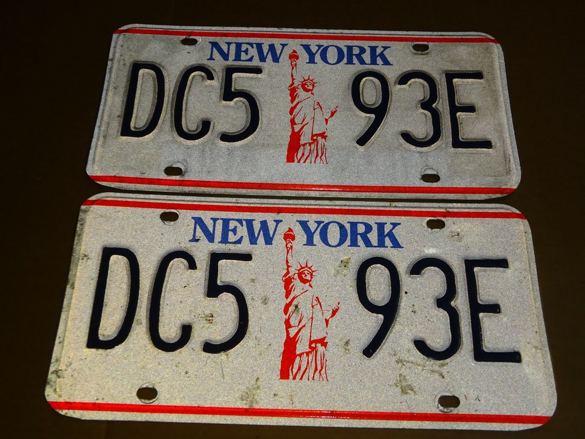 1986-2000 vintage New York License Plates # DC5-93E set of 2 | eBay