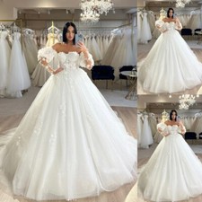 Princess Off the Shoulder Wedding Dresses with Detachable Sleeves Bridal Gowns