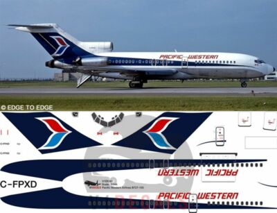 V1 Decals Boeing 727-100 Pacific Western Airlines for 1/144 Airfix Model Kit