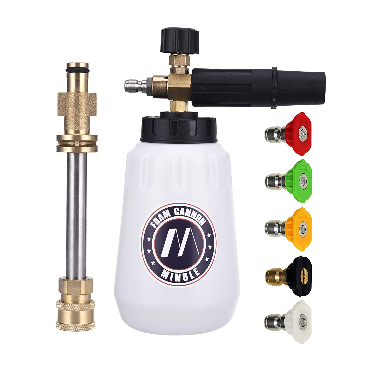 Foam Cannon, Replacement for Sun Joe SPX Series, 5 Nozzle Tips, 1/4&Prime; Connector