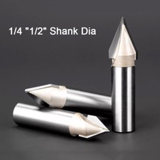 1/4 "1/2" Shank Carbide Woodworking 45&deg; 60&deg; Ggroove V-Shaped Oblique Sharp Knife