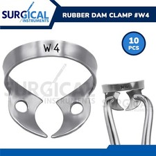 10 Pcs Endodontic Rubber Dam Clamps W4 Stainless Surgical Dental German Grade