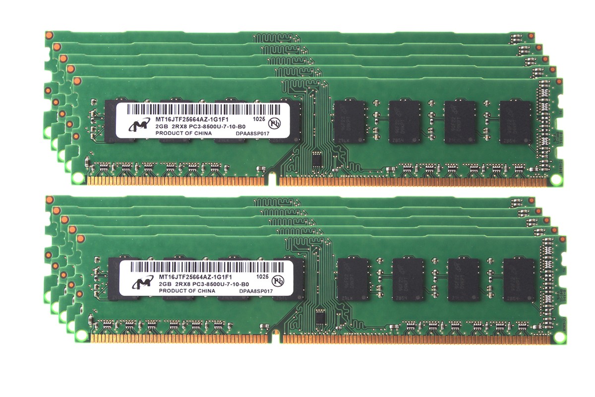 Micron 20 GB DDR3 RAM 10X 2 GB PC3-8500 1066MHZ 240PIN DIMM